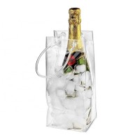 Durable Clear Transparent Pvc Champagne Wine Ice Pouch High Quality Christmas Wine Bag Wholesale Pvc Wine Cooler Bag